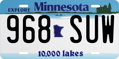 MN license plate 968SUW