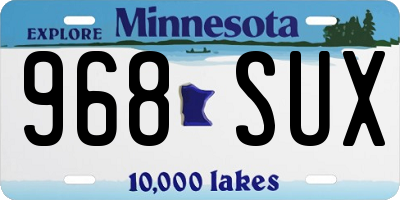 MN license plate 968SUX