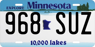 MN license plate 968SUZ