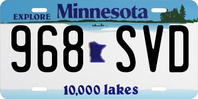 MN license plate 968SVD