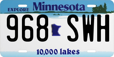 MN license plate 968SWH