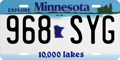 MN license plate 968SYG