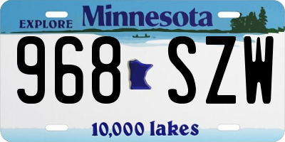 MN license plate 968SZW