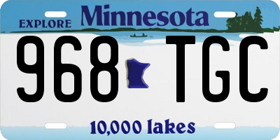 MN license plate 968TGC