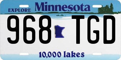 MN license plate 968TGD