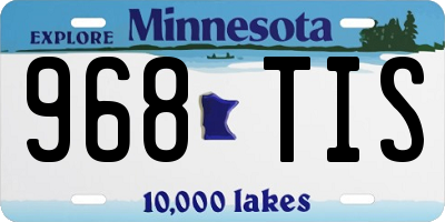 MN license plate 968TIS