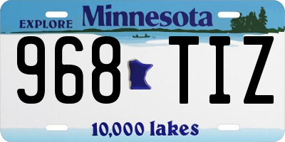 MN license plate 968TIZ