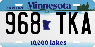 MN license plate 968TKA