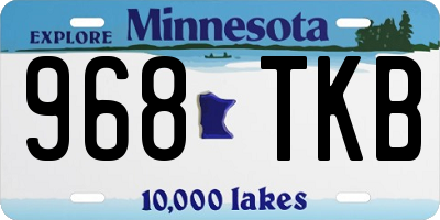 MN license plate 968TKB