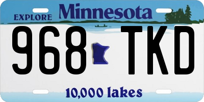 MN license plate 968TKD