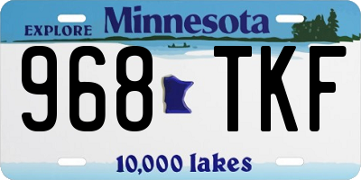 MN license plate 968TKF