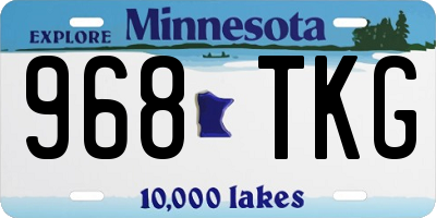 MN license plate 968TKG