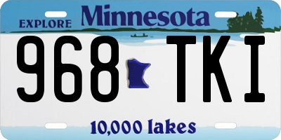 MN license plate 968TKI