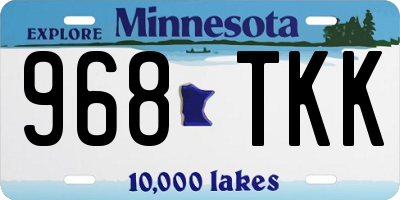 MN license plate 968TKK
