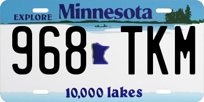 MN license plate 968TKM