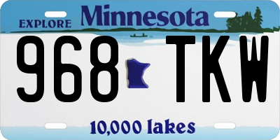MN license plate 968TKW