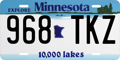 MN license plate 968TKZ