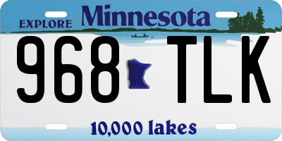 MN license plate 968TLK