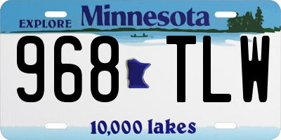 MN license plate 968TLW