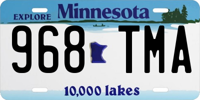 MN license plate 968TMA