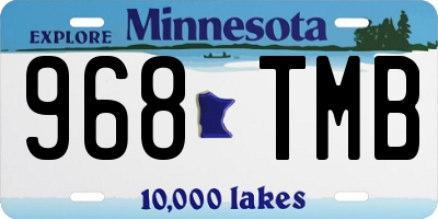 MN license plate 968TMB