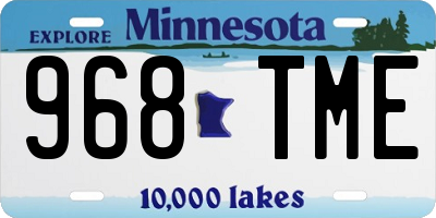 MN license plate 968TME