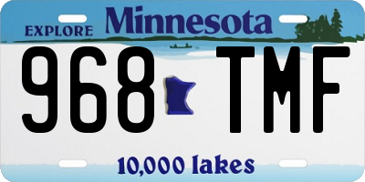 MN license plate 968TMF