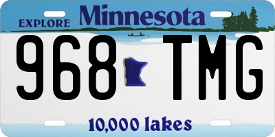 MN license plate 968TMG