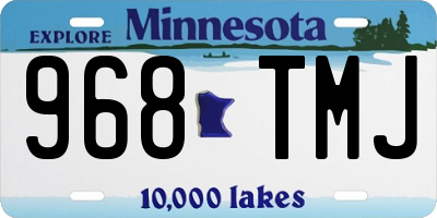 MN license plate 968TMJ