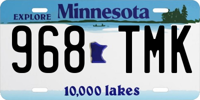 MN license plate 968TMK
