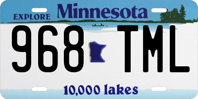 MN license plate 968TML