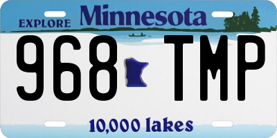 MN license plate 968TMP