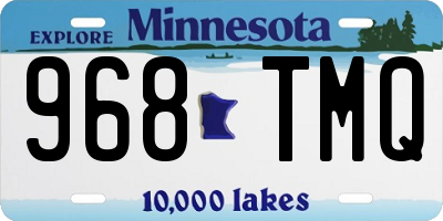 MN license plate 968TMQ