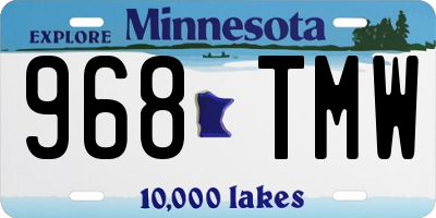 MN license plate 968TMW