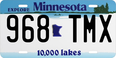 MN license plate 968TMX