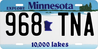 MN license plate 968TNA