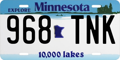 MN license plate 968TNK