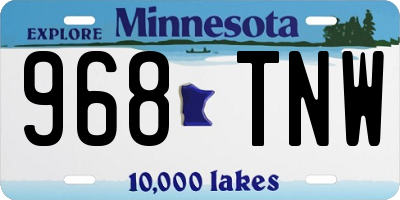 MN license plate 968TNW