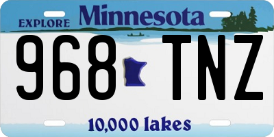 MN license plate 968TNZ