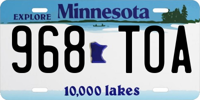 MN license plate 968TOA