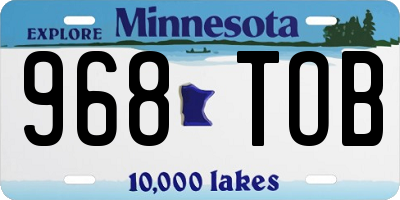 MN license plate 968TOB