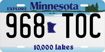 MN license plate 968TOC