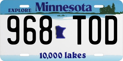 MN license plate 968TOD