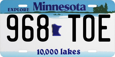 MN license plate 968TOE