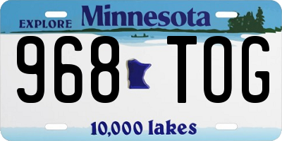 MN license plate 968TOG