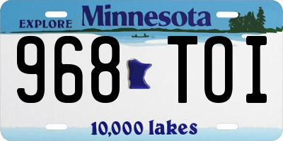 MN license plate 968TOI