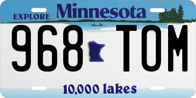 MN license plate 968TOM
