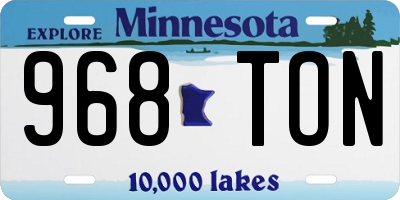 MN license plate 968TON