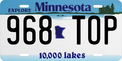 MN license plate 968TOP