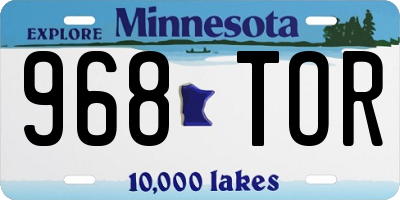 MN license plate 968TOR